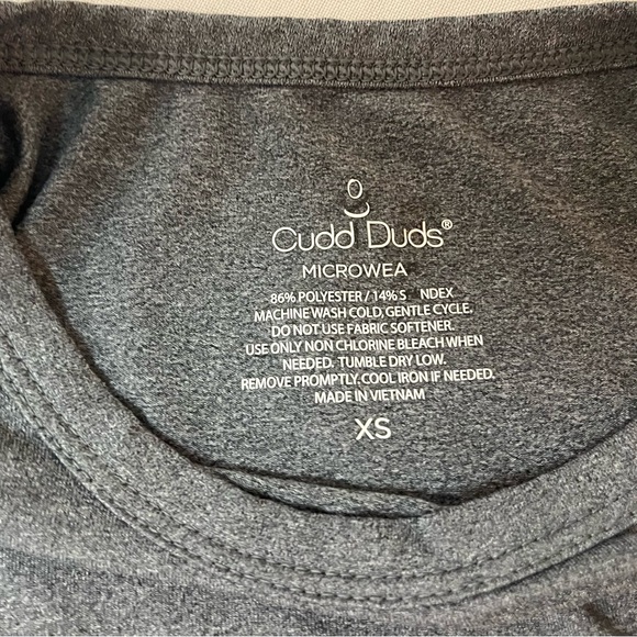 Grey Cuddl Duds  Long Sleeve Women's Microwear Lightweight Fleece Crew Neck Top - Picture 3 of 8